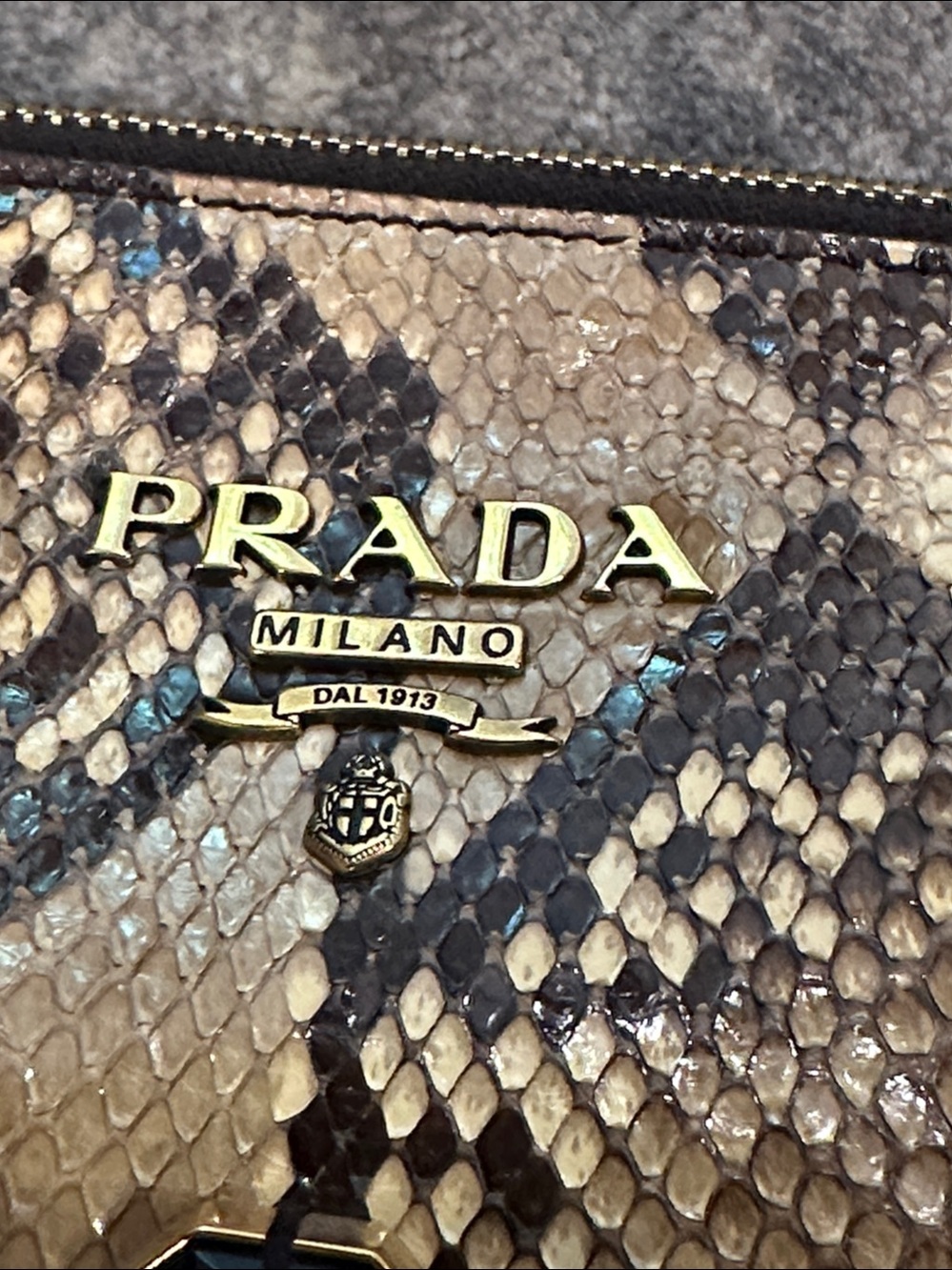 PRADA PITONE PIETRE JEWELED SNAKESKIN BAG - Picture 6 of 15